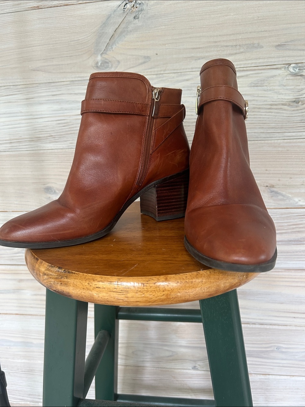 Essex Lane Dark Cognac Booties Size 9 1/2